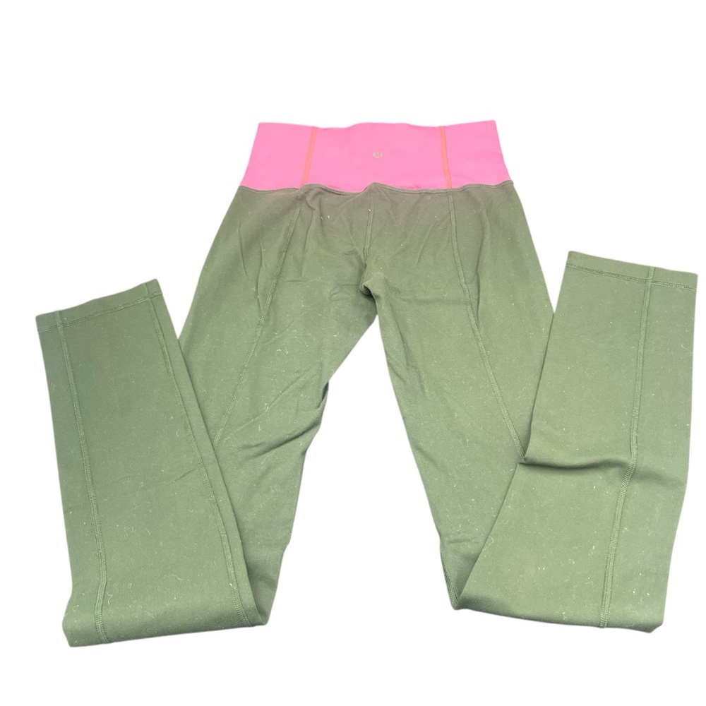 Lululemon Athletica Green and Pink Leggings Size 6 Inseam 34”